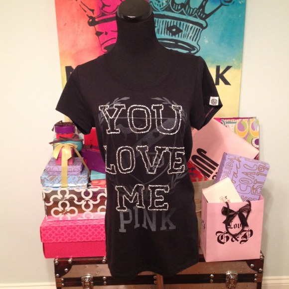 ❌Sold❌Victoria's Secret PINK Beaded Tee NWOT