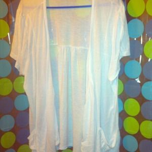 flowy short sleeve cardigan with pockets