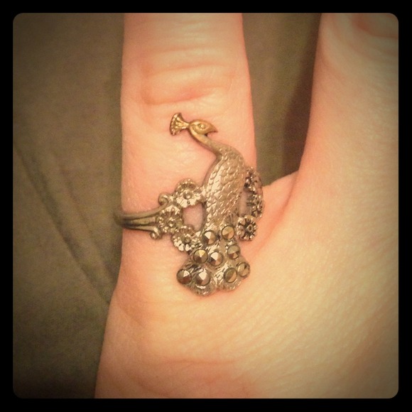 Jewelry - Vintage Peacock Ring with Marchesite