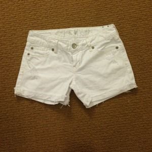 Express white denim shorts