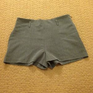 High waisted grey trouser shorts