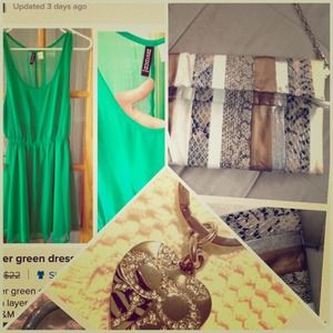 Bundle H&M dress, Aldo clutch and Coach keychain