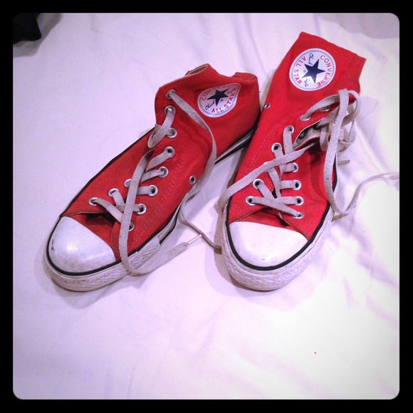 Scarlet high top converse