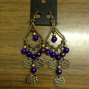 beautiful purple ear rings