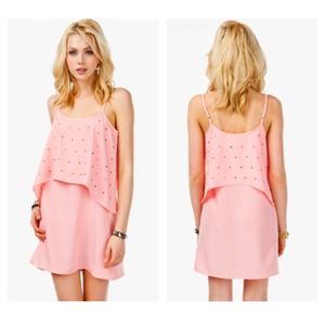 Salmon Dress with Gold/Bronze Embellishments