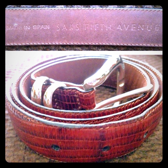 👛<NO LONGER AVAILABLE>👛SAKS Tejus Lizard Belt - Picture 1 of 3