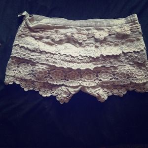 Brown/tan lace shorts!