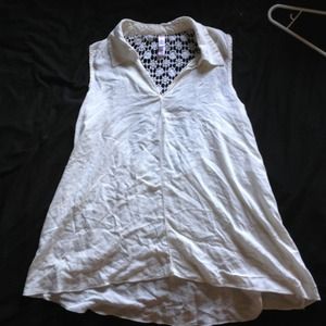 Beautiful white top with crochet back!