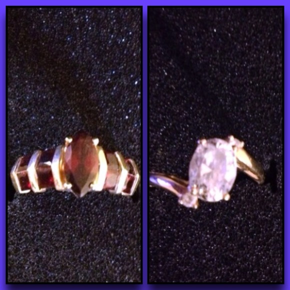 Bundle: Garnet & CZ ring.