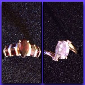 Bundle: Garnet & CZ ring.