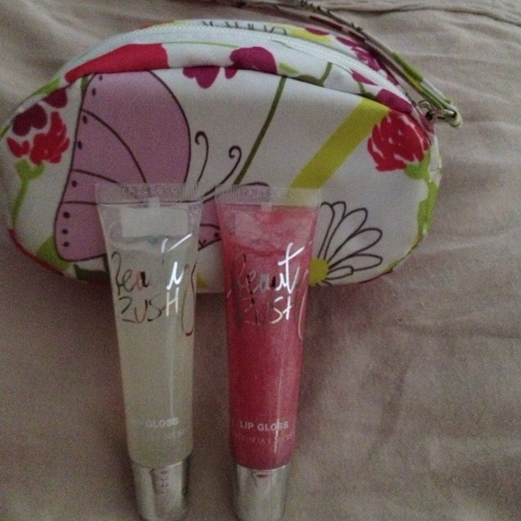 Lip glosses and small bag