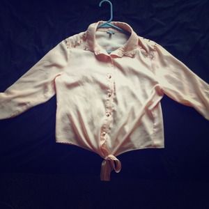Wonderful light pink studded top!