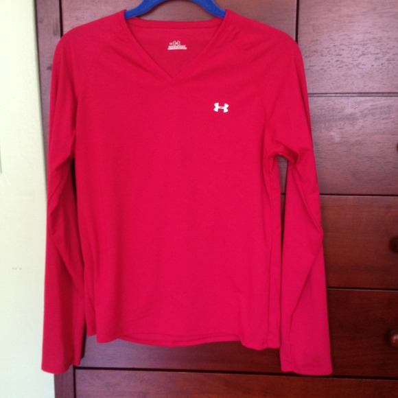 Red Under Armour long sleeve shirt