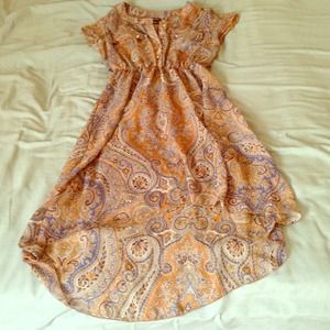 Patterned hi-low dress