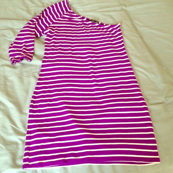 Top Shop purple and white striped dress