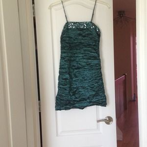 BCBG Max Azaria Green and beaded mini dress. New