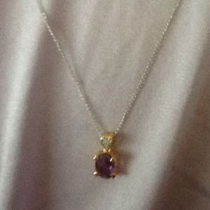 Beautiful genuine Amethyst with diamond accent