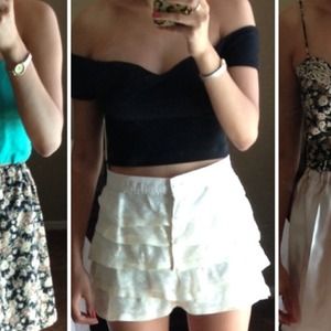 Black off the shoulder crop top