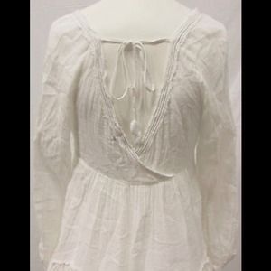 REBECCA TAYLOR white long sleeve tunic blouse.