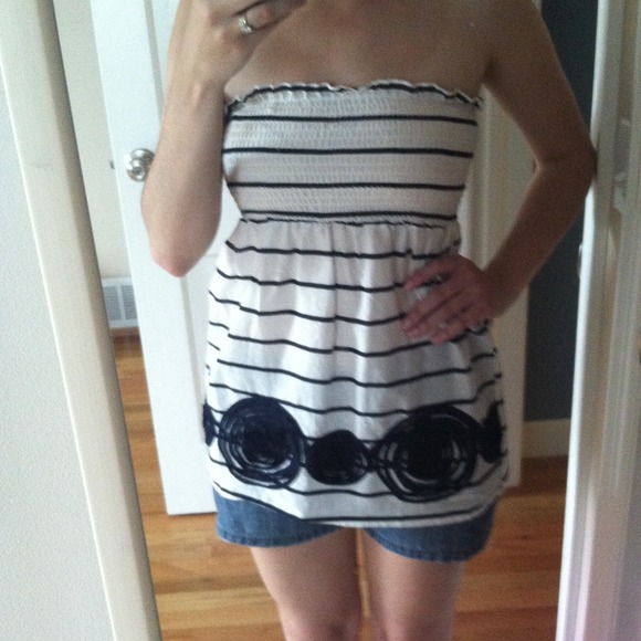Tube top - navy and white stripe - Picture 1 of 3
