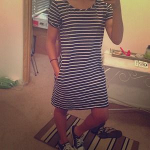 Navy blue/white tee shirt dress