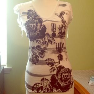 BUNDLE! B&W shirt & purple shirt.