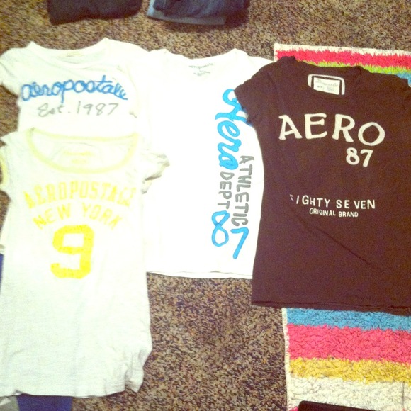 4 Aeropostale shirts.