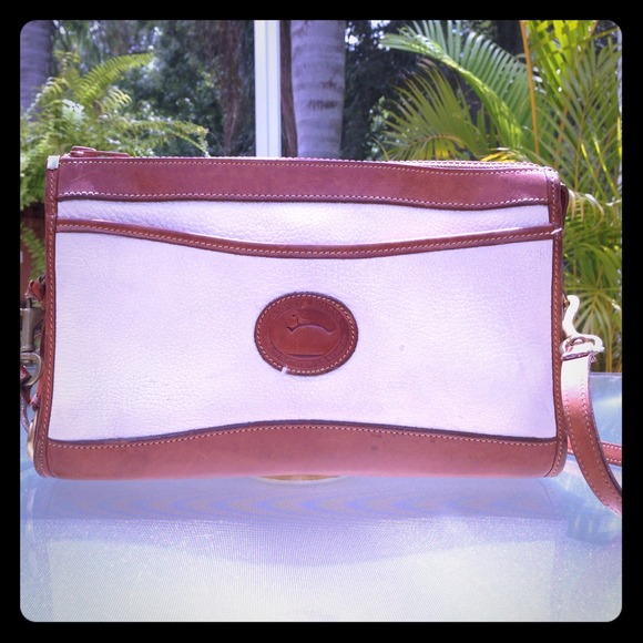 Vintage White zip top Dooney & Bourke bag