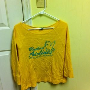 Yellow 3/4 sleeve shirt
