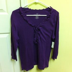 Purple 3/4 length dress shirt