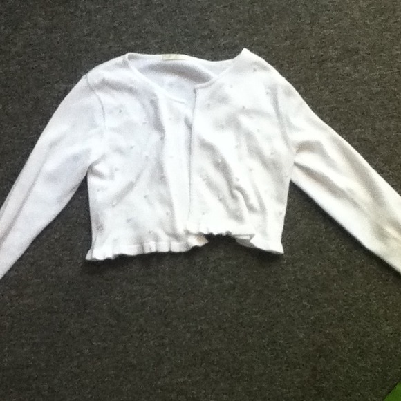 Girls white beaded cover up.