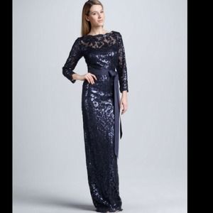 ⛔️🚨SALE🚨⛔️TADASHI SHOJI BELTED SEQUIN LACE GOWN