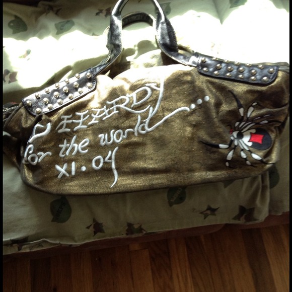 Ed Hardy Purse with little purse for inside