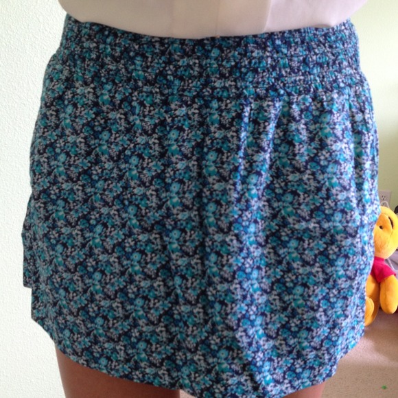 Blue floral summer skirt