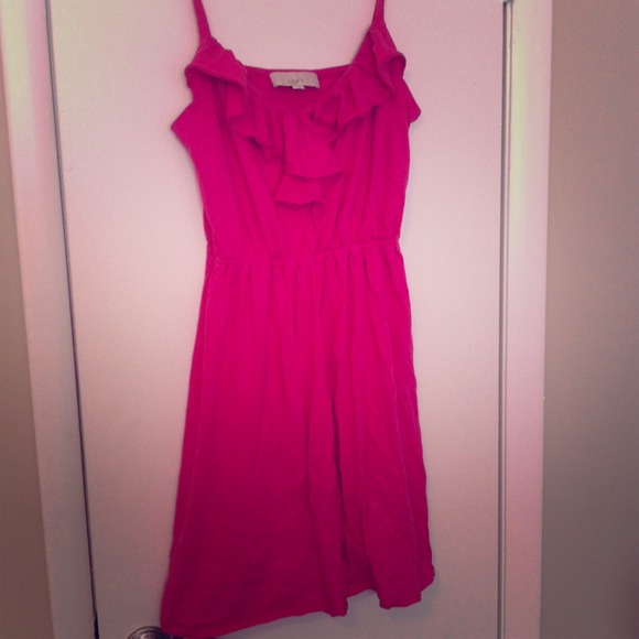 LOFT Dresses & Skirts - Frilly & fun pink sun dress from The Loft