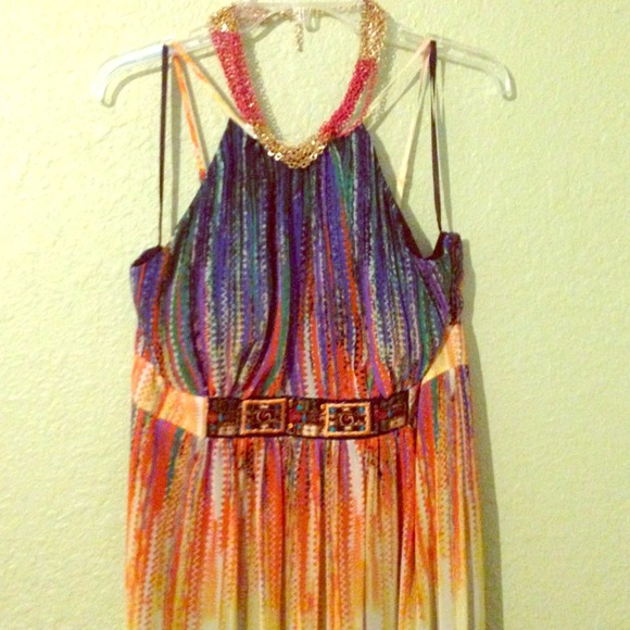 SIZE 16 Long maxi colorful dressBUNDLRD W/bluemaxi