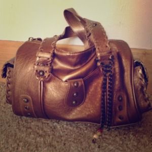 Metallic copper hand bag