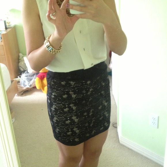 Black lace skirt