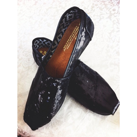 RESERVED for Alex Shine On Black Sequined TOMS