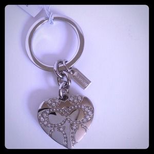 ON SALE-Authentic Coach Pave heart locket keychain
