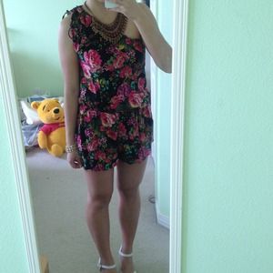 Black Floral romper