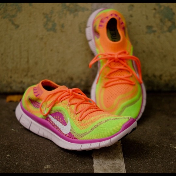 Nike free flyknit multi colored