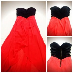 Strapless  high-low dress