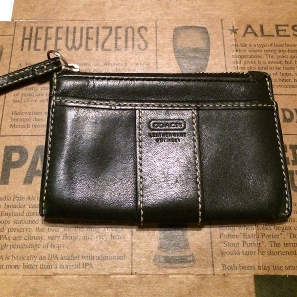 Coach leather coin purse.