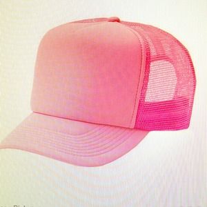 Pink mesh trucker hat
