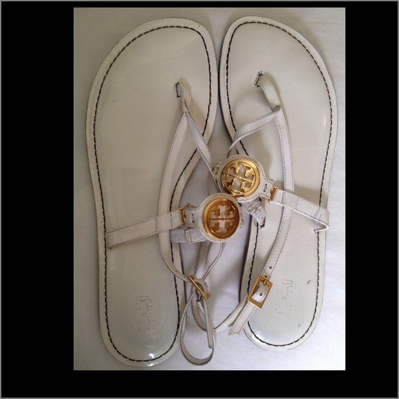 Tory burch White Patent sandals