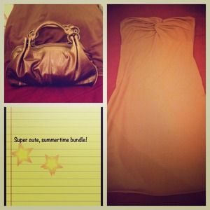 SOLD OUT. Tube top dress and ombré Express bag