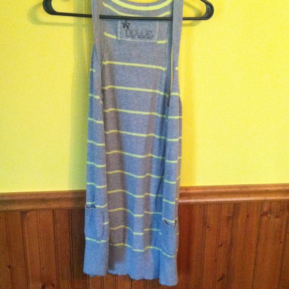 Gray and lime cardigan