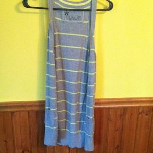 Gray and lime cardigan