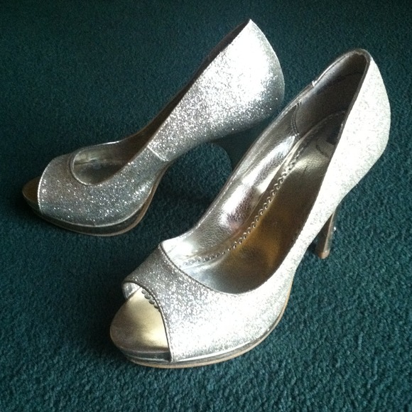 Light gold open toe heels